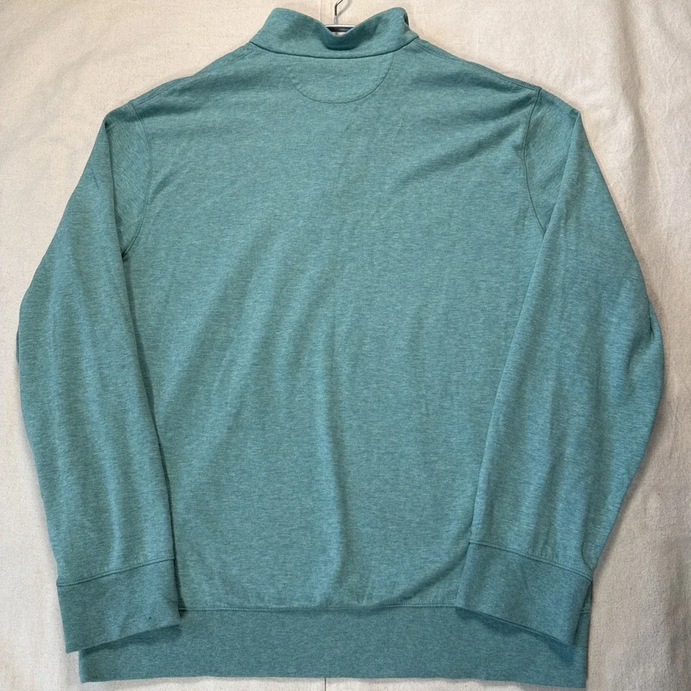 Ralph Lauren Polo 1/4 Zip Heather Green Blue Aqua Pullover Sweater Sz XL